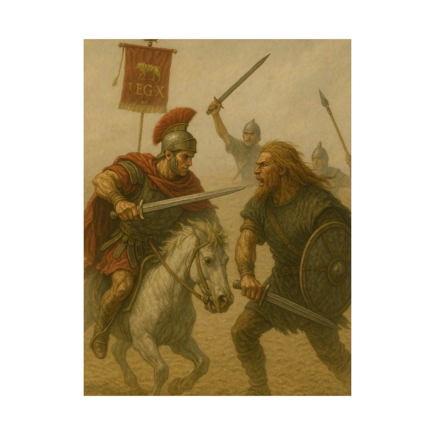 Epic Historical Battle Matte Posters, Wall Art, Home Decor, Gift for History Lovers, Classroom Decor, Roman Warfare Art