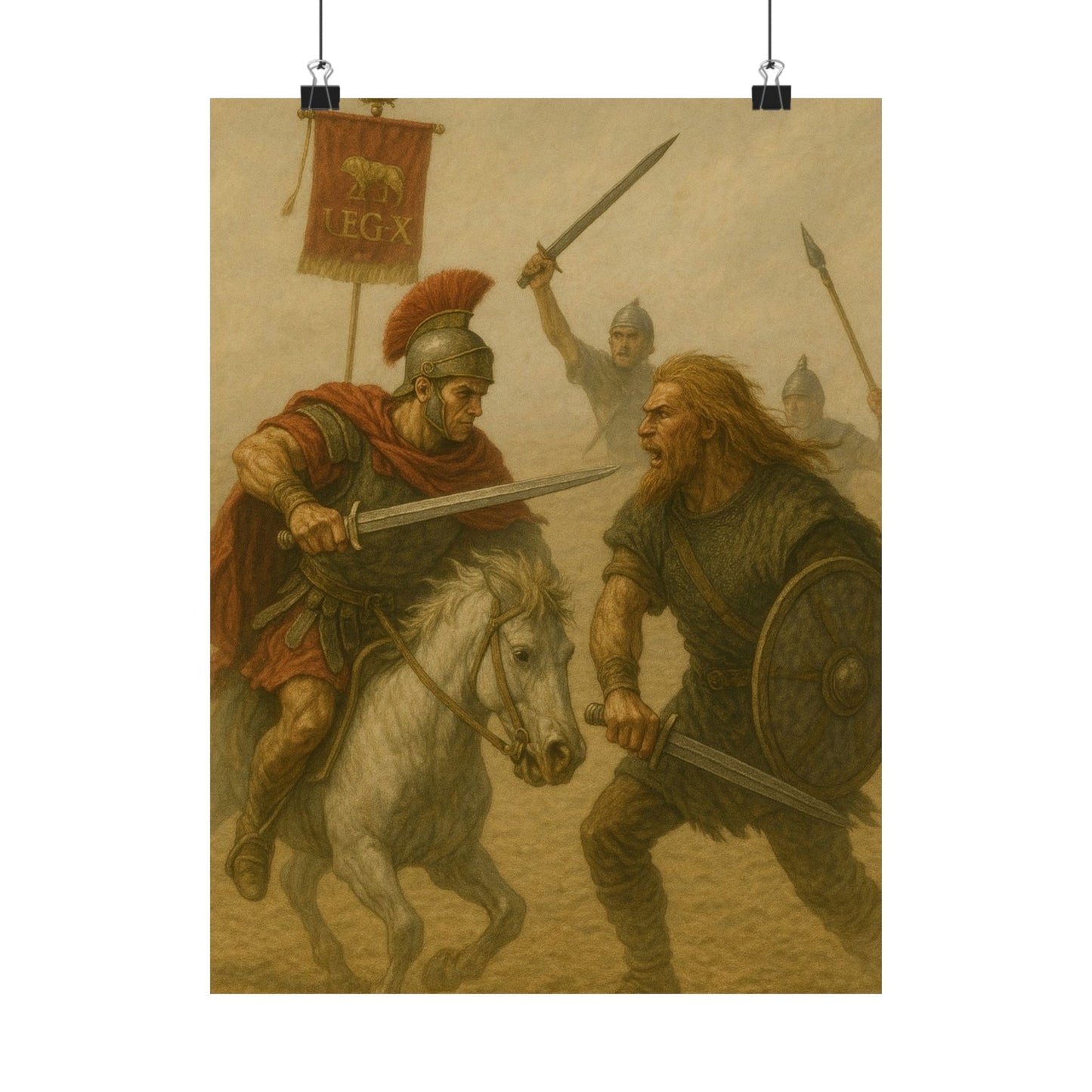 Epic Historical Battle Matte Posters, Wall Art, Home Decor, Gift for History Lovers, Classroom Decor, Roman Warfare Art