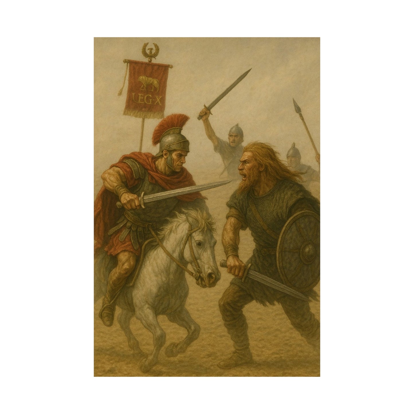 Epic Historical Battle Matte Posters, Wall Art, Home Decor, Gift for History Lovers, Classroom Decor, Roman Warfare Art