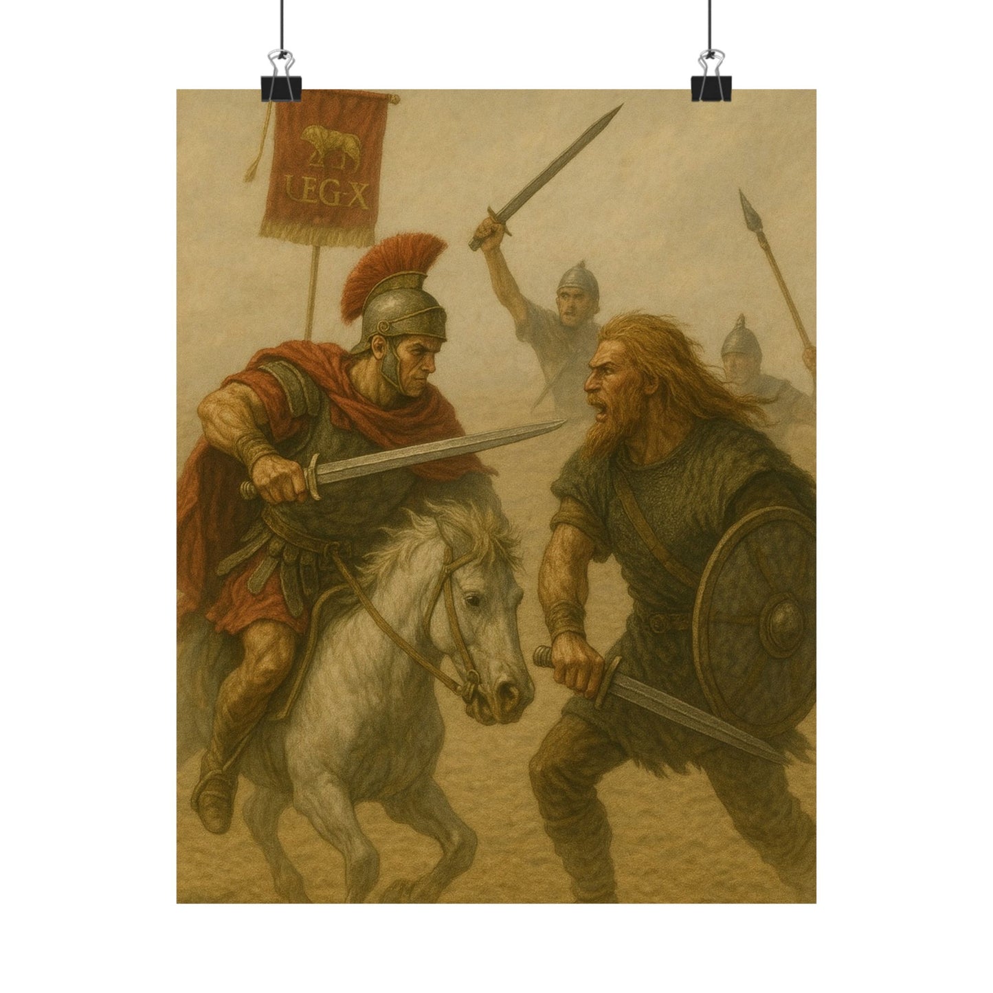 Epic Historical Battle Matte Posters, Wall Art, Home Decor, Gift for History Lovers, Classroom Decor, Roman Warfare Art